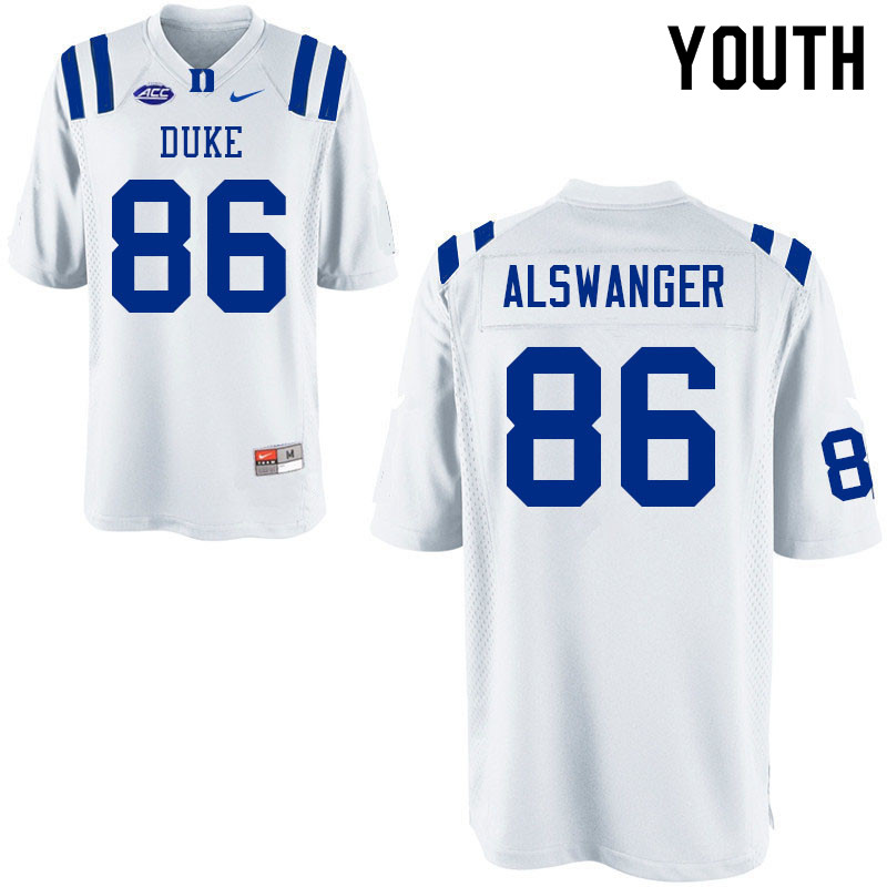 Youth #86 Matt Alswanger Duke Blue Devils College Football Jerseys Sale-White
